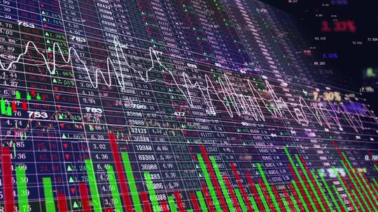 金融市场股票走势数据图表变化背景视频素材模板下载