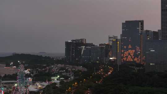 厦门中航紫金广场夜景航拍