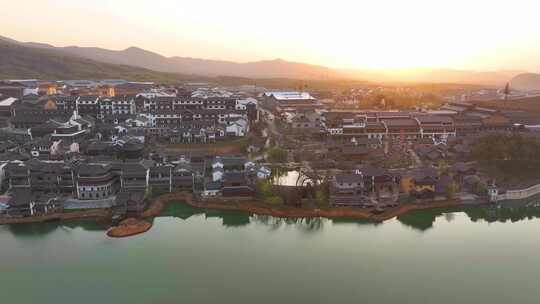 4K航拍江苏宜兴阳羡旅游窑湖小镇风景区