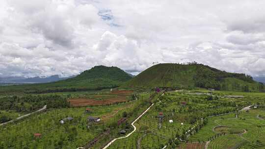 云南腾冲火山口航拍