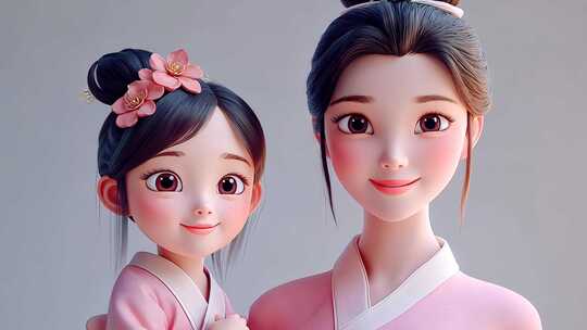 母亲节古风动漫母女情深温馨日常动漫艺术传