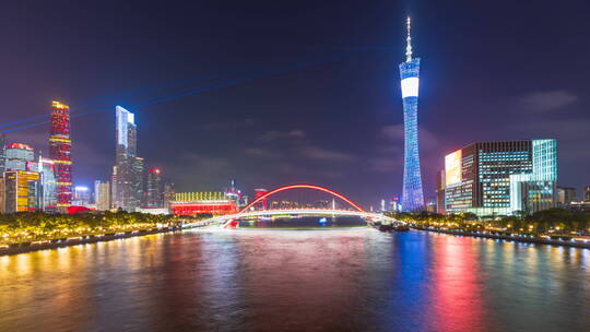 广东广州-广州大桥灯光秀
