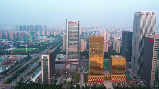 航拍山东淄博城市风貌全景 4k