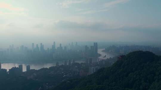 重庆南山鸟瞰大景航拍视频素材模板下载