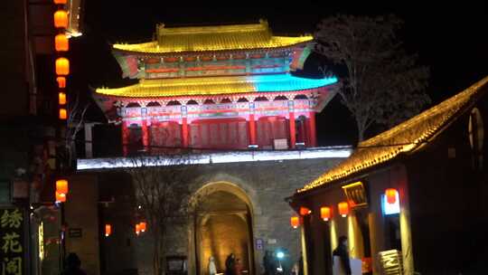 永年城 广府古城 夜景 灯光秀 古城街道