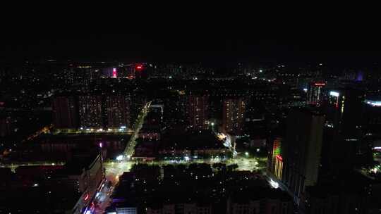 河南平顶山城市夜景航拍