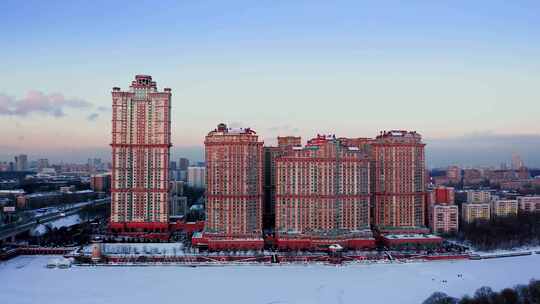 俄罗斯莫斯科城市高楼全景