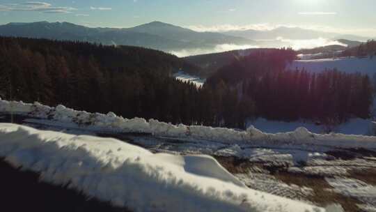 雪，山脉，斜坡，滑雪标志