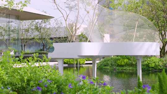 园林景观  园林设计 园林绿化 水上钢琴视频素材模板下载