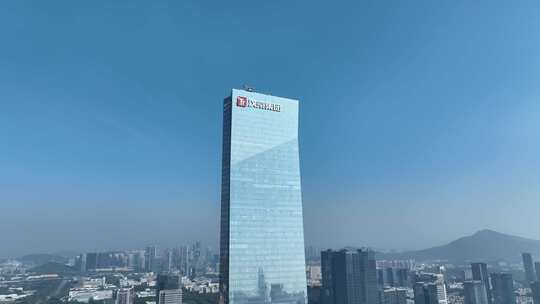 深圳汉京金融中心航拍汉京集团大厦腾讯大厦视频素材模板下载