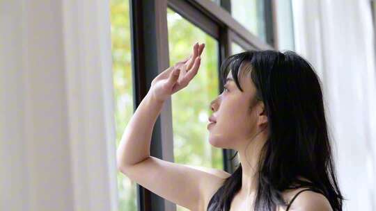 女生居家休闲小清新