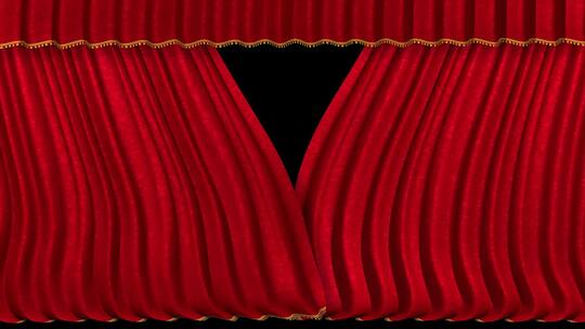 红旗幕布拉开幕布