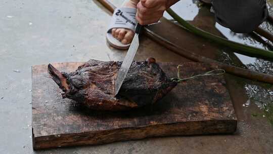 美味的腊肉加工制作视频素材模板下载