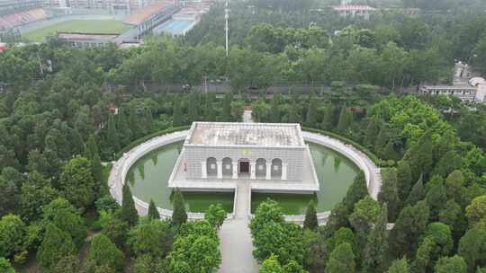 河北邯郸烈士陵园纪念馆航拍