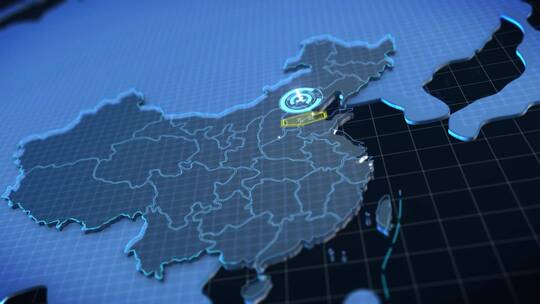 科技感中国地图辐射区位模板