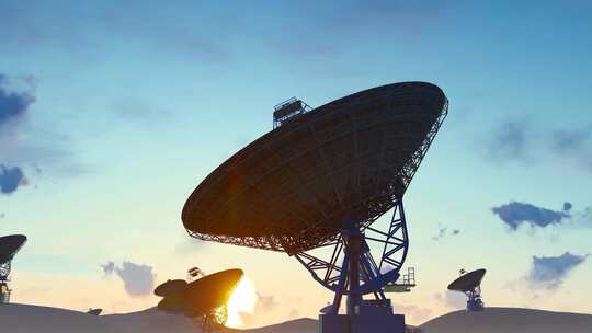 沙漠雷达射电望远镜延时视频素材模板下载