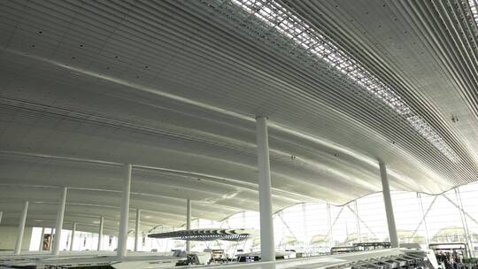 晴天的机场航站楼 无人 独自拍摄 空旷景色视频素材模板下载