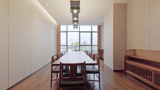 现代木地板会议室