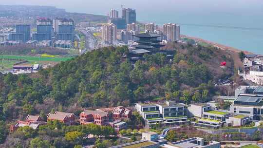 湖州太湖旅游度假区望湖亭航拍喜来登温泉度