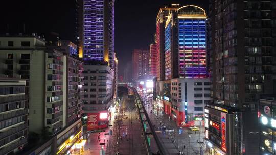 重庆杨家坪横街夜景航拍