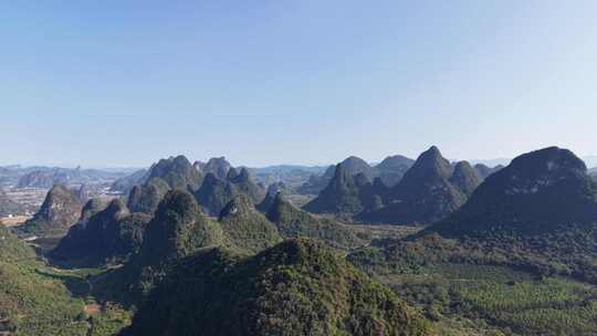 广西桂林阳朔山水桂林喀斯特地貌航拍