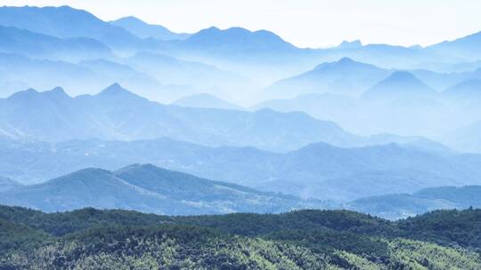 高山顶群峦叠嶂云雾缭绕云海仙境千里江山图视频素材模板下载