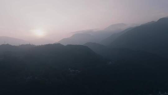 航拍山川云雾山脉风景