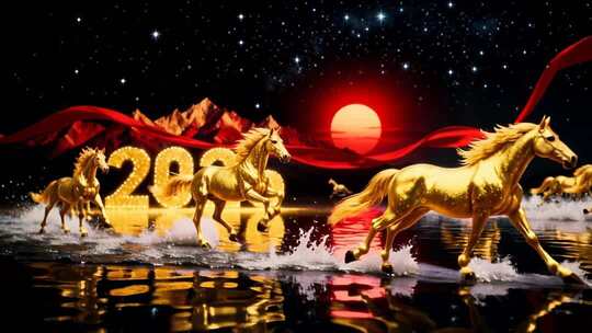4k金色骏马奔跑2026年会合集
