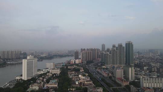 广州荔湾航拍视频素材模板下载