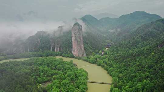 航拍丽水缙云仙都景区自然风光