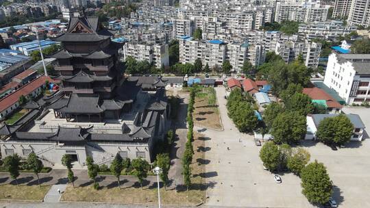 航拍湖北武汉归元禅寺4A景区