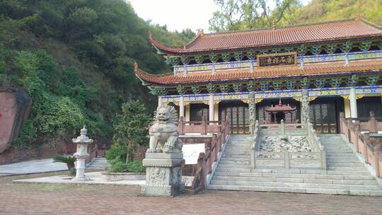 南岳衡山佛教圣地寺庙航拍-宇石禅寺