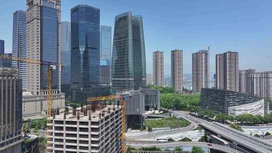重庆江北嘴中央商务区江北城航拍