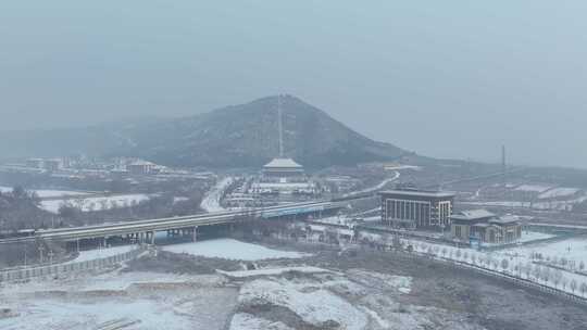 庆都山景区雪景航拍