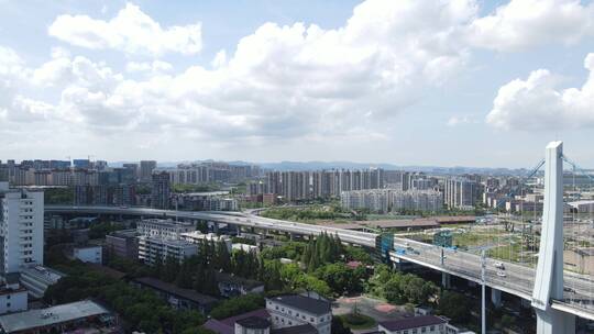 宁波勤州区奉化江江湾城全景4K航拍