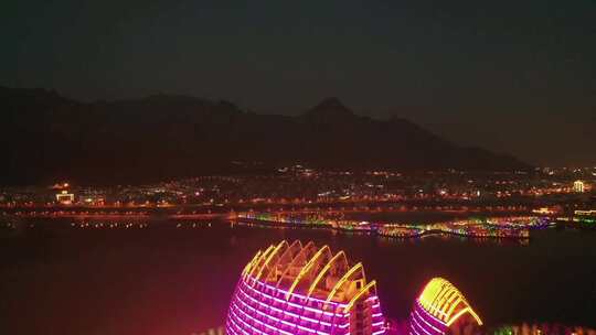 泰山天平湖的夜色视频素材模板下载