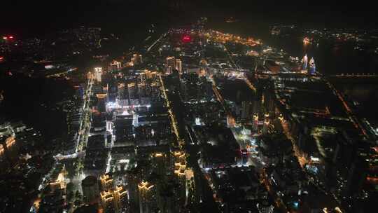 福州市马尾区正荣财富中心君竹路夜景航拍