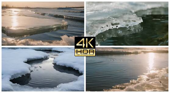 冰面 冰面 冰河 冰川融化与水下气泡