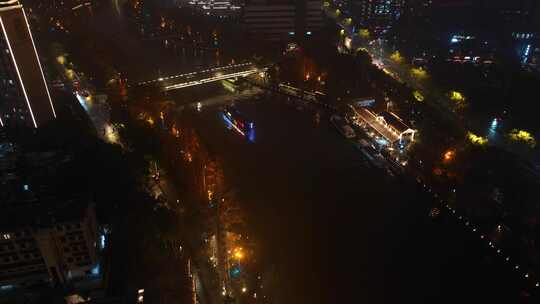 杭州拱墅区香积寺历史街区夜景