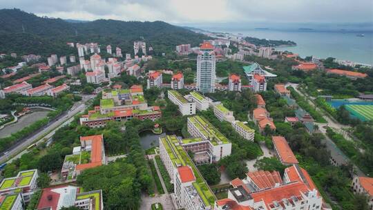 厦门航拍厦门大学建筑风光