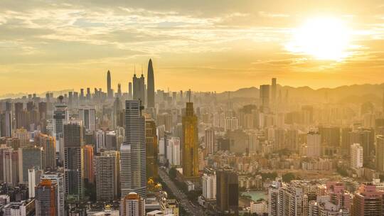 航拍深圳城市大景 罗湖福田cbd视频素材模板下载