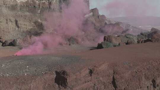 乌兰哈达火山烟雾航拍