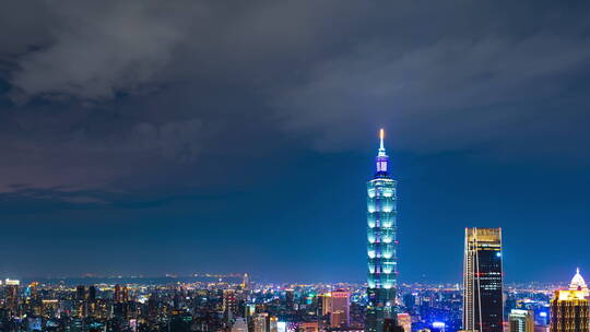 台湾台北城市夜景的时间推移