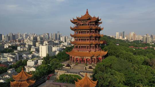 湖北武汉黄鹤楼古建筑旅游景区地标城市风光