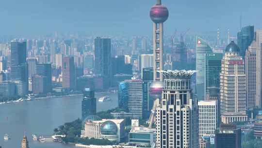 上海市黄浦区外滩高楼大厦摩天大楼航拍城市