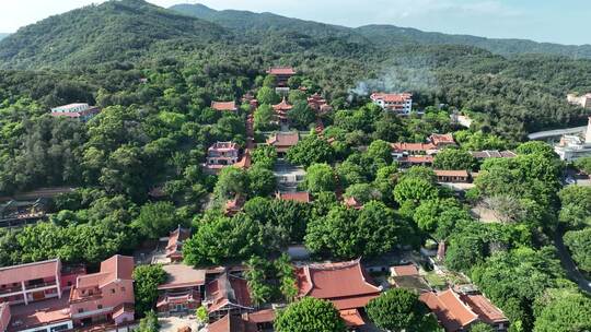 泉州南少林寺遗址航拍清源山南少林寺风景