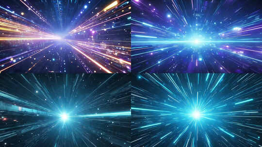 4k高清蓝色光线穿梭时空隧道视频素材