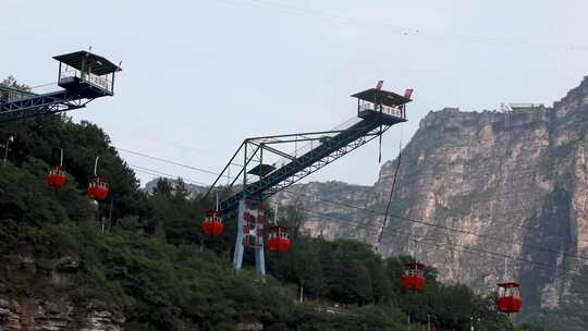 北京十渡景区高空缆车蹦极平台视频素材