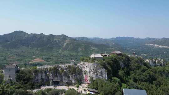 航拍山东潍坊青州云门山风景区