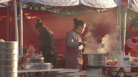 包子铺买早点视频素材模板下载